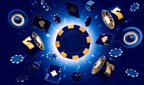 Tampilan permainan Galactic Gems dengan simbol berbentuk batu permata bercahaya